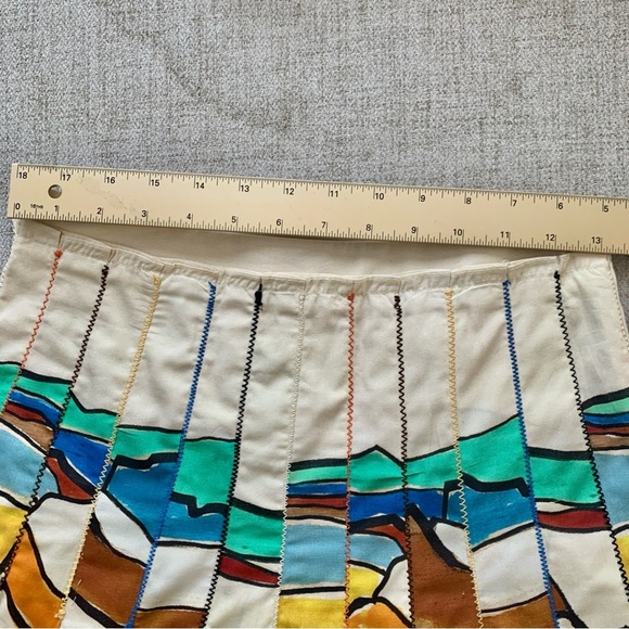 ZARA ZW Collection Printed Pleated Skirt Colorful Abstract Painting Midi - Picture 14 of 15